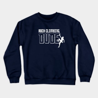 Rock Climbing Dude White Silhouette Crewneck Sweatshirt